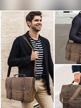 New Newhey Brown Canvas Messanger Bag